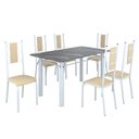 Ver imagem 2 de Conjunto Sala de Jantar Bahia Mesa Tubo 140x75cm Tampo Pedra Granito Topázio com 6 Cadeiras