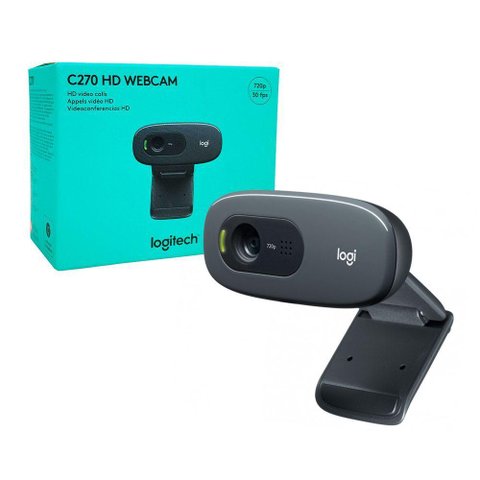 Webcam Logitech C270, Resolução Hd 720p/30fps, Microfone