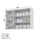 Ver imagem 4 de Armário Aéreo 3 Portas 100% MDF com Vidro Aurora