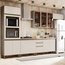 Ver imagem 1 de Cozinha Completa Modulada 5 Peças para Forno e Cooktop 12 Portas Aurora Espresso Móveis Bege/Duna/Cristal