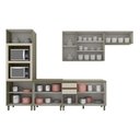 Ver imagem 5 de Cozinha Completa Modulada 5 Peças para Forno e Cooktop 12 Portas Aurora Espresso Móveis Bege/Duna/Cristal