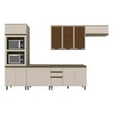 Ver imagem 3 de Cozinha Completa Modulada 5 Peças para Forno e Cooktop 12 Portas Aurora Espresso Móveis Bege/Duna/Cristal