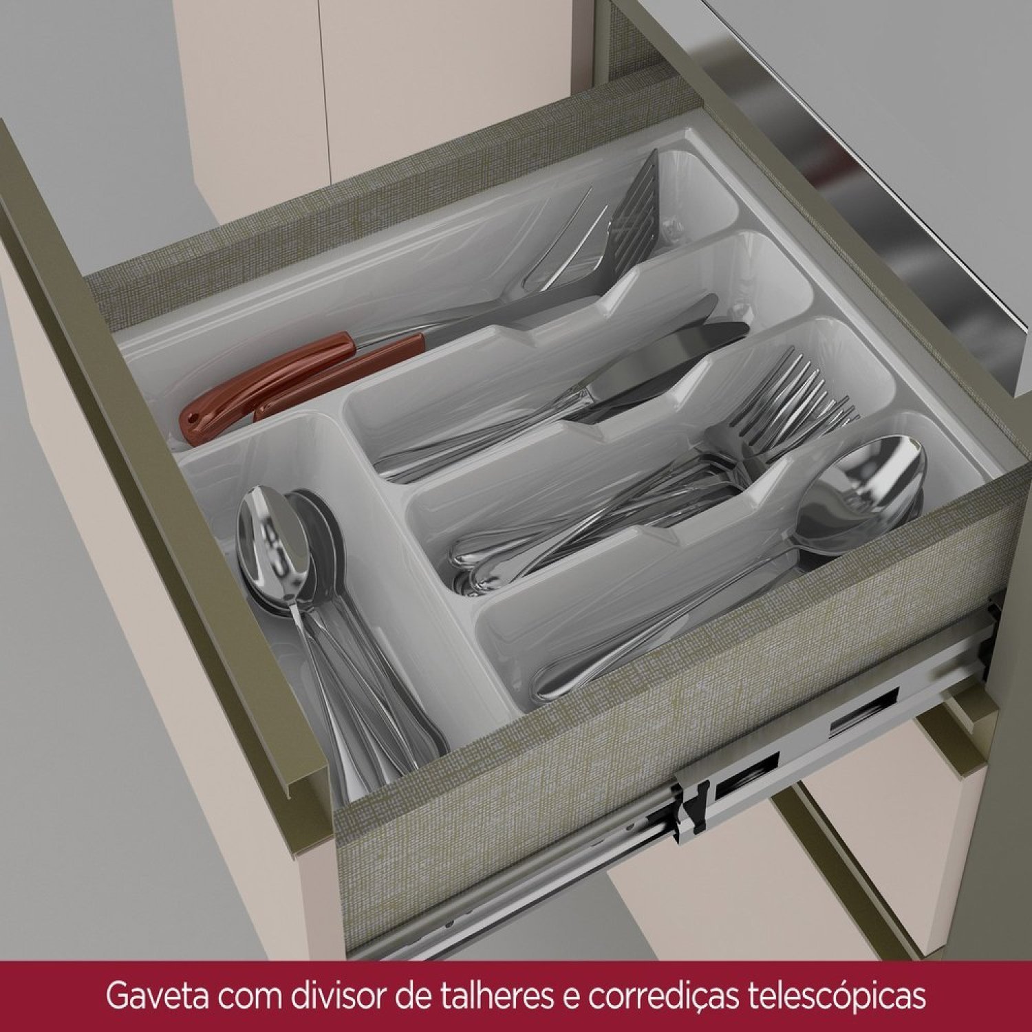 Cozinha Completa 5 Peças para Forno e Cooktop 12 Portas Aurora Espresso Móveis - 7