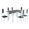Conjunto Sala de Jantar Bahia Mesa Tubo 140x75cm Tampo Pedra com 6 Cadeiras - 2