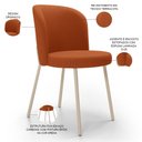 Ver imagem 4 de Kit 4 Cadeiras Sala de Jantar Estofada Gavi Arena L02 Tecido Terracota - Lyam Decor