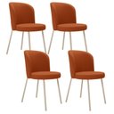 Ver imagem 1 de Kit 4 Cadeiras Sala de Jantar Estofada Gavi Arena L02 Tecido Terracota - Lyam Decor