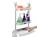 Ver imagem 3 de Rack Organizador Banheiro 3 Prateleiras Máquina de Lavar Cozinha Parede Suporte Porta Shampoo