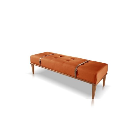 Recamier Banco Puff Roma Veludo Terracota 20
