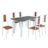 Conjunto Sala de Jantar Bahia Mesa Tubo 140x75cm Tampo Pedra com 6 Cadeiras - 2