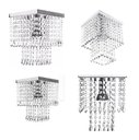 Ver imagem 1 de Kit Com 4 Lustres Torre, Com 40Cm De Altura, Para Sala de Estar e Jantar, Com Base de Inox Espelhado