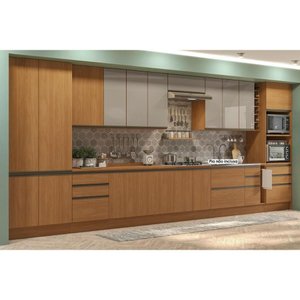 Cozinha Modulada Completa Maxxi 17 Peças (4aéreos+5balcões+2paneleiros+1torrequente+5complementos