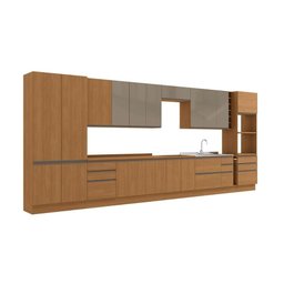 Cozinha Modulada Completa Maxxi 17 Peças (4aéreos+5balcões+2paneleiros+1torrequente+5complementos - 2
