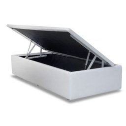 Base Box Baú Solteiro Sintético Branco com Pistao a Gás - 2