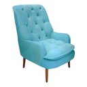 Ver imagem 1 de Poltrona Decorativa Lillian Suede Azul Turquesa - Dominic Decor