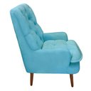 Ver imagem 2 de Poltrona Decorativa Lillian Suede Azul Turquesa - Dominic Decor