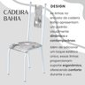 Conjunto Sala de Jantar Bahia Mesa Tubo 140x75cm Tampo Pedra Ardósia Indiana com 6 Cadeiras - 5