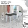 Conjunto Sala de Jantar Bahia Mesa Tubo 140x75cm Tampo Pedra Ardósia Indiana com 6 Cadeiras - 6