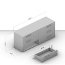 Ver imagem 3 de Cômoda Organizadora 150cm com 6 Gavetas 240839 Linha Lisboa Politorno Móveis