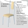 Conjunto Sala de Jantar Bahia Mesa Tubo 140x75cm Tampo Pedra Ardósia Indiana com 6 Cadeiras - 5