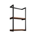 Ver imagem 2 de Toalheiro para Banheiro Estilo Industrial Sahy - Preto e Prateleira Imbuia