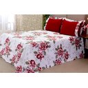 Ver imagem 1 de Kit Colcha Cobre Leito 3 Peças Casal Queen Size Estampado Enxoval Vinho