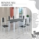 Ver imagem 6 de Conjunto Sala de Jantar Bahia Mesa Tubo 140x75cm Tampo Madeira com 6 Cadeiras
