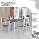 Ver imagem 6 de Conjunto Sala de Jantar Bahia Mesa Tubo 140x75cm Tampo Madeira com 6 Cadeiras