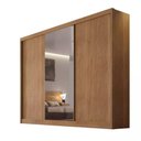 Ver imagem 1 de Guarda Roupa Casal Sollo 3 Portas de Correr 6 Gavetas MDF com Espelho Laqueado Cumaru Móveis Novo