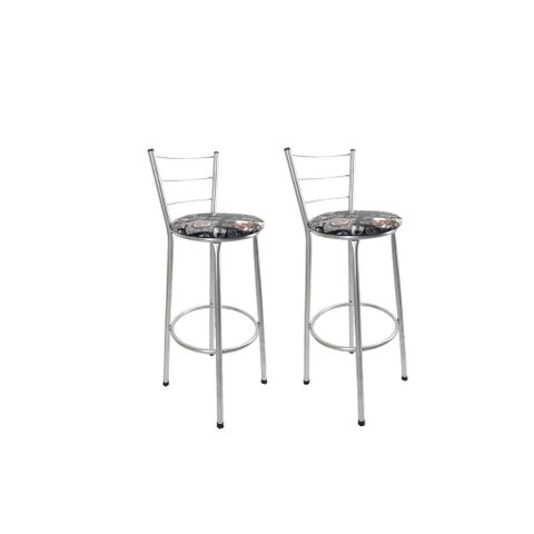 Kit 2 Banqueta Alta Prata Cozinha Gourmet Americana Balcão:cerveja