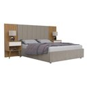 Ver imagem 2 de Cabeceira Cama Box Casal Pérola C/2 Mesas de Cabeceiras