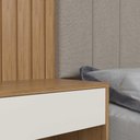 Ver imagem 3 de Cabeceira Cama Box Casal Pérola C/2 Mesas de Cabeceiras