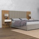 Ver imagem 1 de Cabeceira Cama Box Casal Pérola C/2 Mesas de Cabeceiras