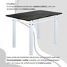 Conjunto Sala de Jantar Bahia Mesa Tubo 140x75cm Tampo Madeira Indiano com 6 Cadeiras - 4