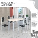 Ver imagem 6 de Conjunto Sala de Jantar Bahia Mesa Tubo 140x75cm Tampo Madeira com 6 Cadeiras