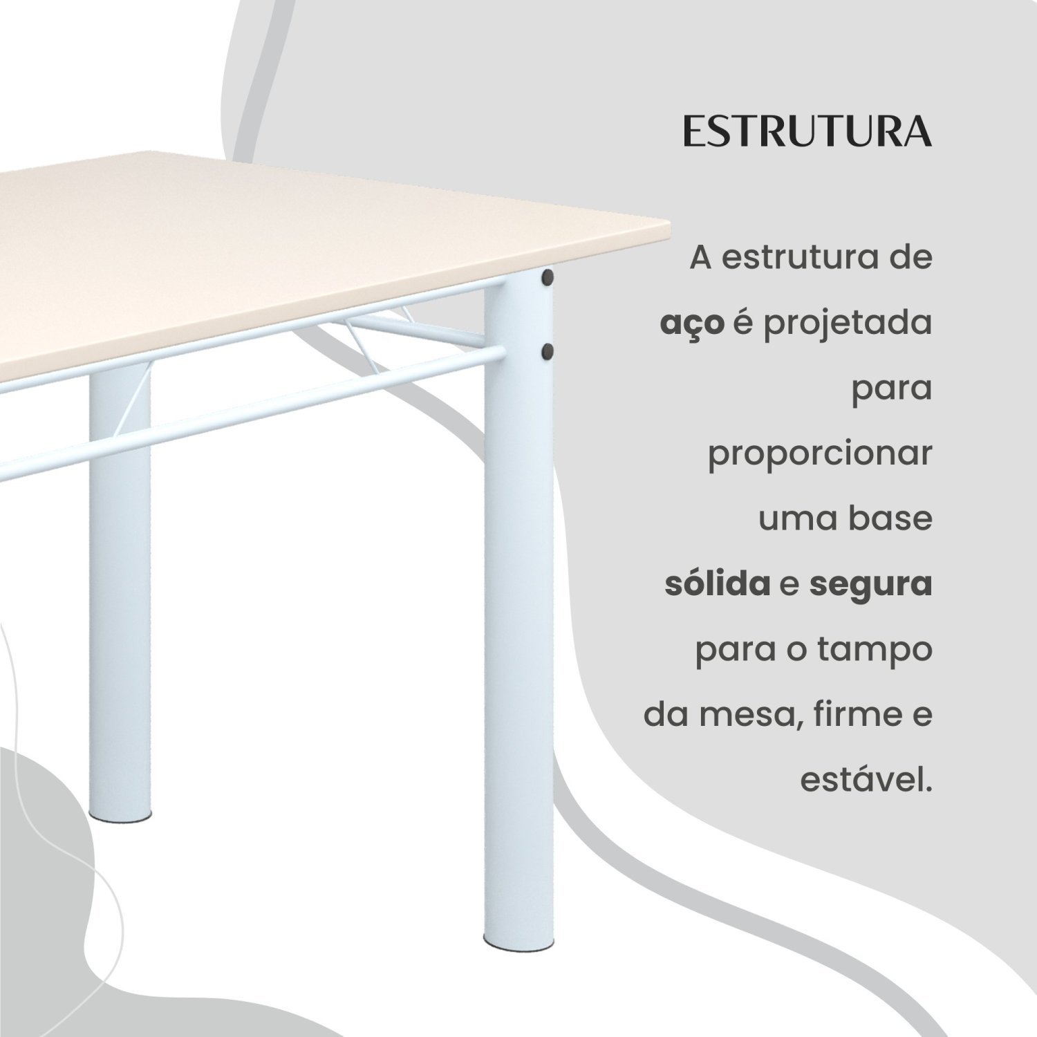 Conjunto Sala de Jantar Bahia Mesa Tubo 140x75cm Tampo Madeira com 6 Cadeiras - 10