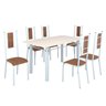 Conjunto Sala de Jantar Bahia Mesa Tubo 140x75cm Tampo Madeira com 6 Cadeiras - 2