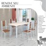 Conjunto Sala de Jantar Bahia Mesa Tubo 140x75cm Tampo Madeira com 6 Cadeiras - 6