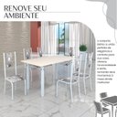 Ver imagem 6 de Conjunto Sala de Jantar Bahia Mesa Tubo 140x75cm Tampo Madeira com 6 Cadeiras