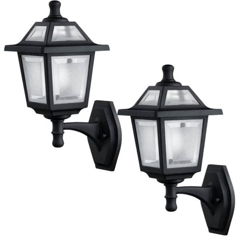 Kit 2 Luminárias Clássica Parede 39cm Jardim Varanda Entrada Suporte Inferior Termoplástico Dital
