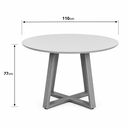 Ver imagem 3 de Mesa de Jantar Redonda Branco Onix 110cm para 4 Lugares Gabilitte