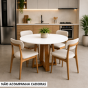 Ver imagem 2 de Mesa de Jantar Redonda Branco Onix 110cm para 4 Lugares Gabilitte