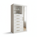 Ver imagem 3 de Cômoda Sapateira Multiuso 6 Gavetas 1 Porta com Espelho Marabá Branco