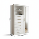 Ver imagem 4 de Cômoda Sapateira Multiuso 6 Gavetas 1 Porta com Espelho Marabá Branco