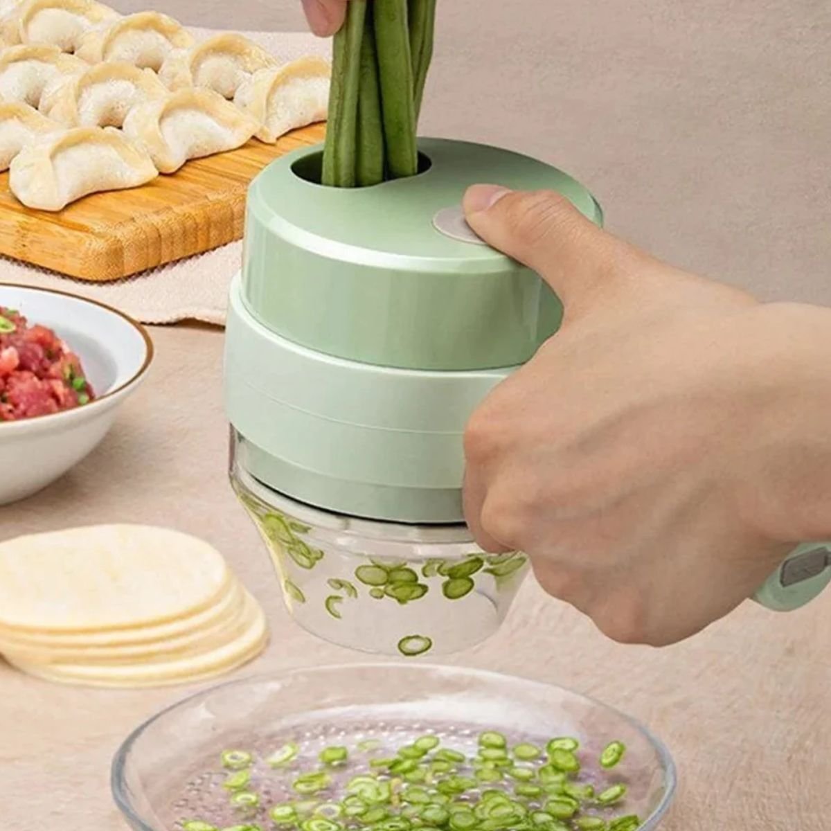Mini Processador de Alimentos Triturador Recarregável com Usb Verde Imporiente Ca08162 - 6