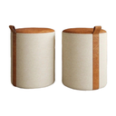 Ver imagem 1 de Kit 2 Puff Decorativo Zeus Linho Bege