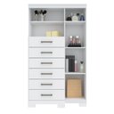 Ver imagem 6 de Cômoda Sapateira Multiuso 6 Gavetas 1 Porta com Espelho e Pés Marabá Branco