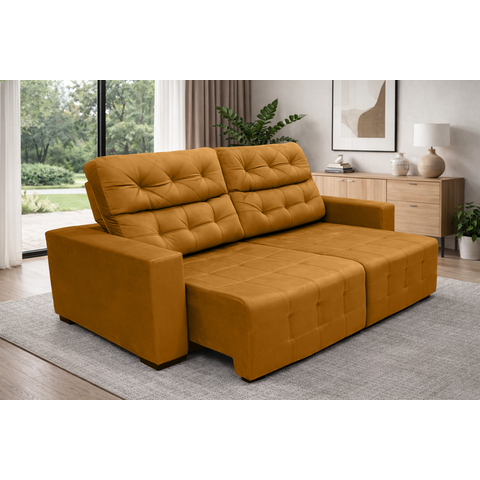 Sofá Retrátil e Reclinável Siena 2.00m Super Pillow - Terracota