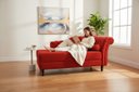 Ver imagem 2 de Recamier Decorativo Divã Styllus Lado Esquerdo Couro Vermelho