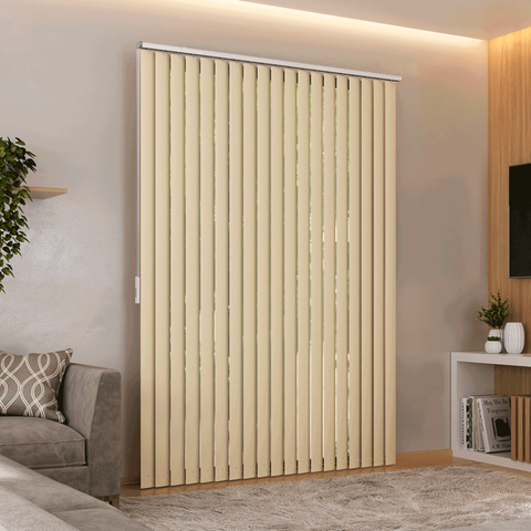 Persiana Vertical em Pvc Crisdan Largura 1,80 X 2,20 Altura Bege