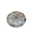 Ver imagem 2 de Tapete de Couro Natural Mandala Cinza Branco 1,60 M de Diametro,